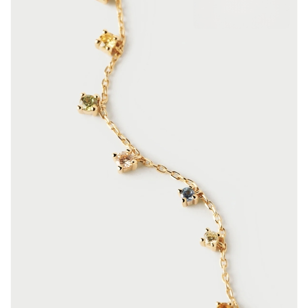 Gold Bracelet with Multi-Color Gemstones